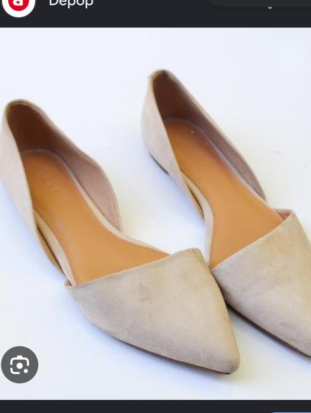 J.CREW Greyish/Blue D'Orsay Flats - Size 8